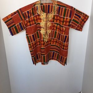 Ghana Kente print shirt for boys